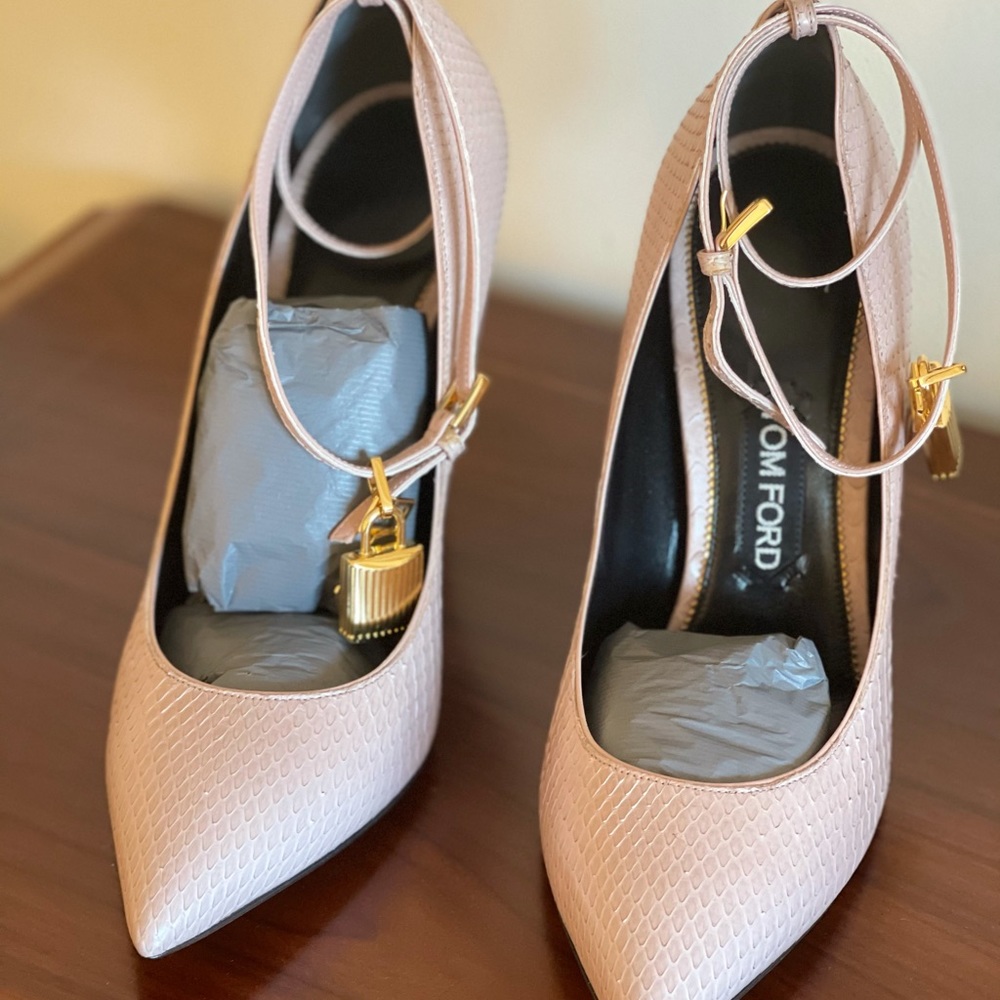 Tom Ford Python High Heel Pointed Toe Nude 39.5 - Picture 4 of 11
